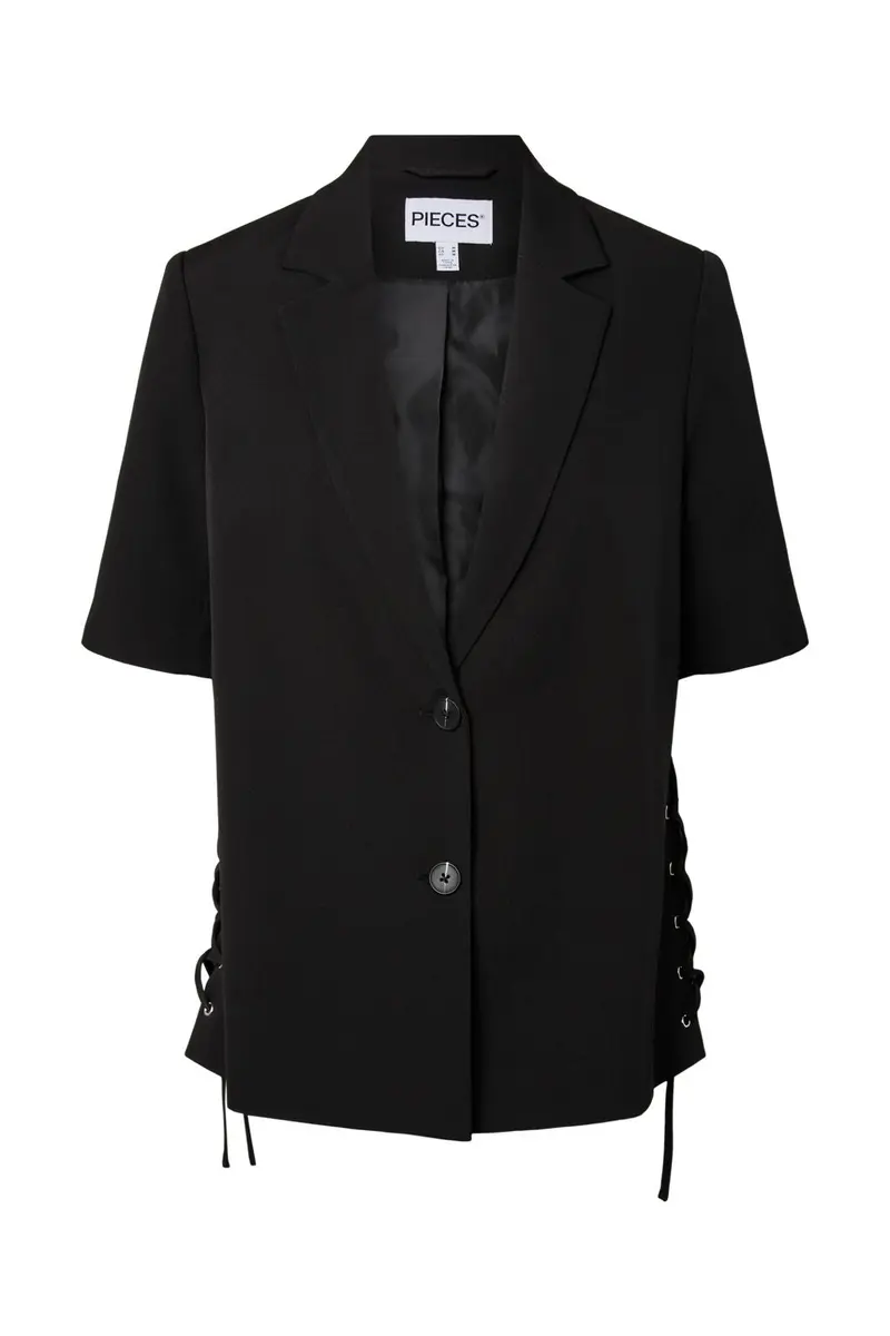Pieces - Pctempre Ss Tie Detail Blazer - 5118587 Black