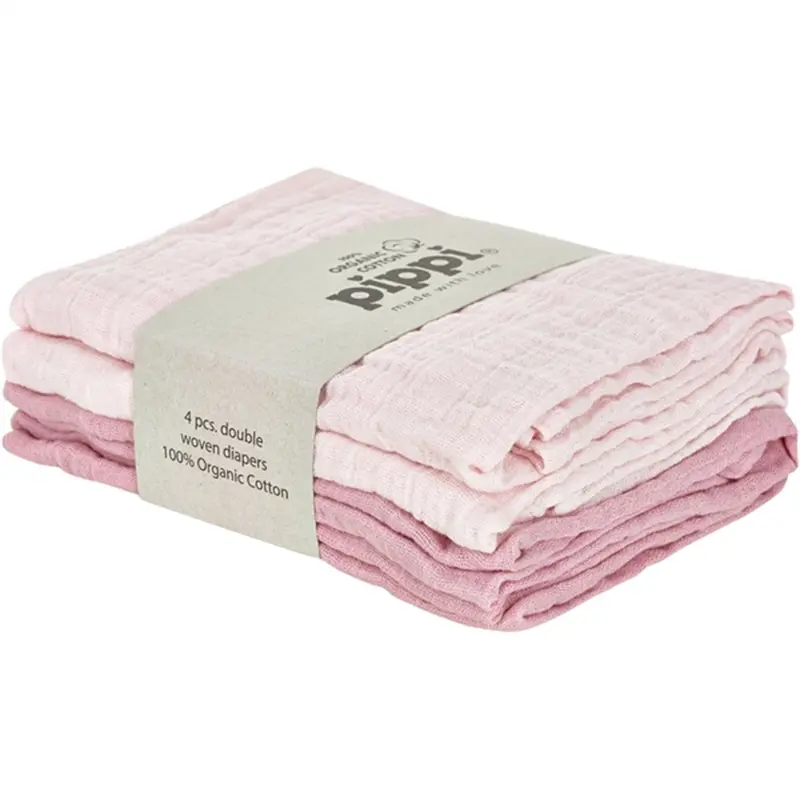 Pippi Økologiske Stofbleer 4-pak Shrinking Violet