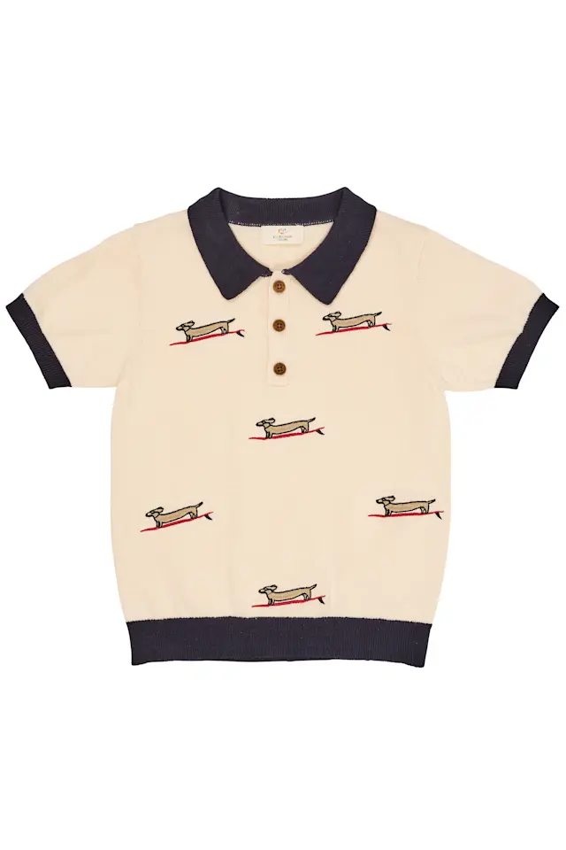 Polo With Embroidery - Cream