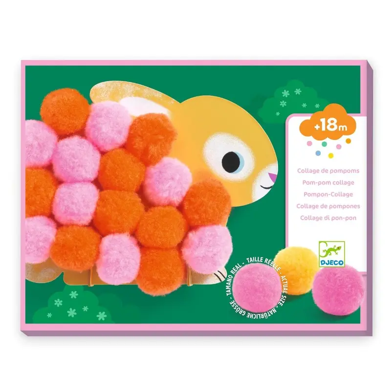 Pompom collage, DIY, Dyr