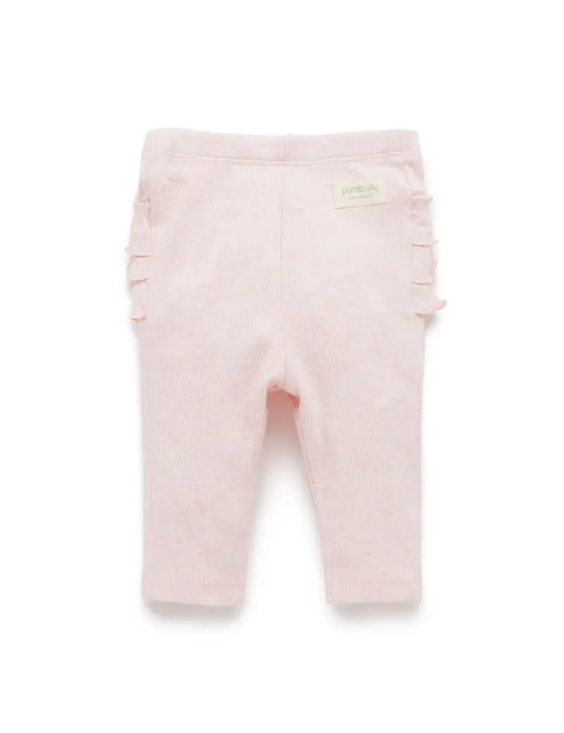 Purebaby Everyday Ruffle Leggings - Soft Pink Melange