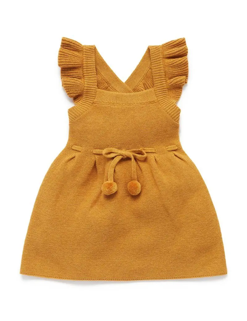 Purebaby Knitted Pinafore - Golden Melange
