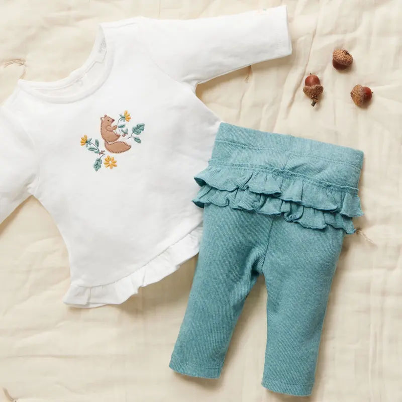 Purebaby Planting Bunny Tee med Ruffle Leggings