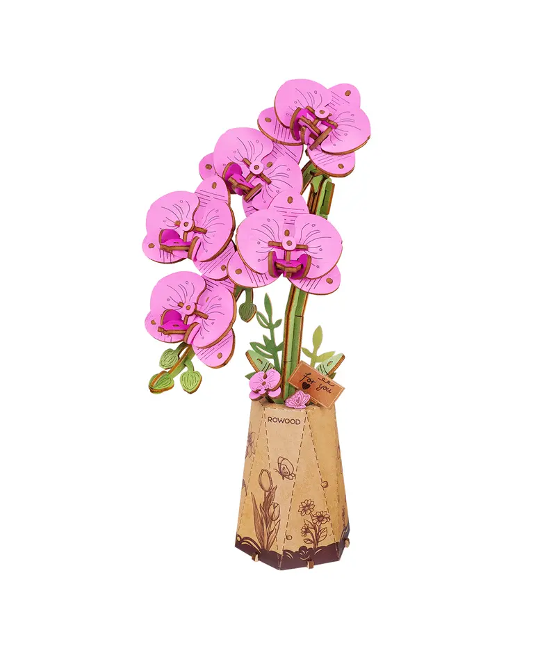 Purple Moth Orchid 132 brikker 3D-puslespil fra Robotime