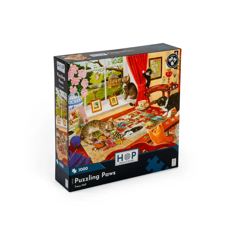 Puzzling Paws 1000 brikker puslespil fra House of Puzzles