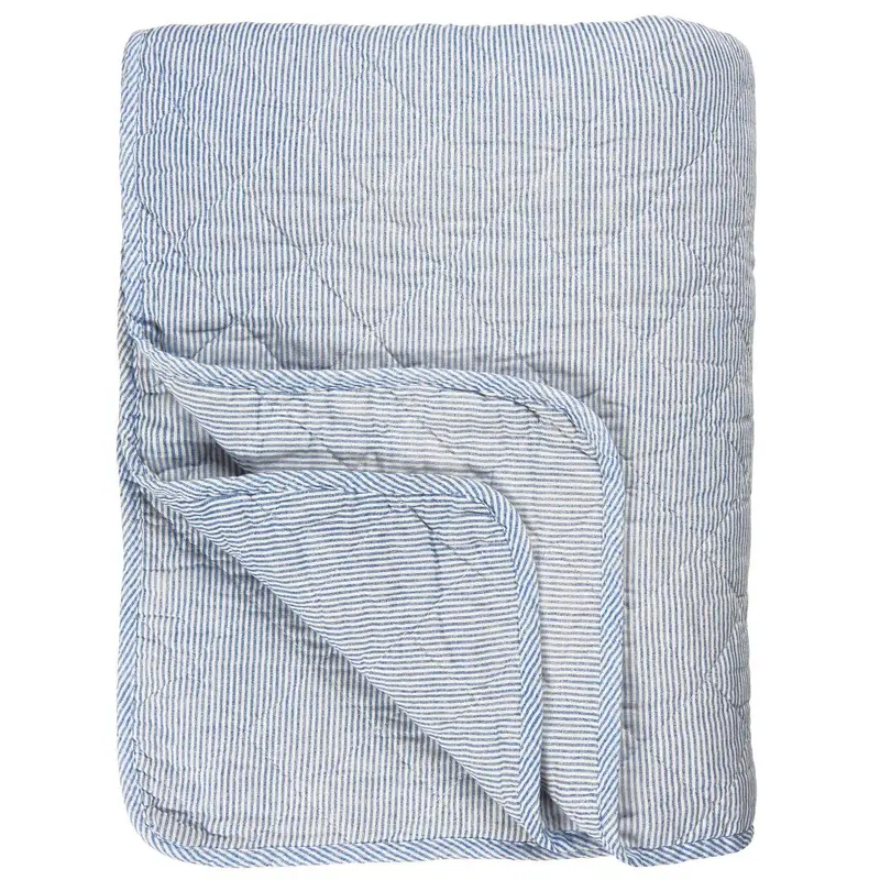 Quilt hvide og blå mælkedrengestriber