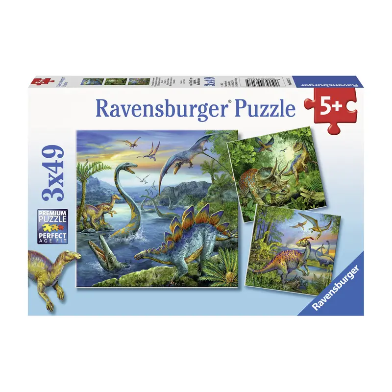 Ravensburger puslespil, 3x49 brikker Dinosaurer