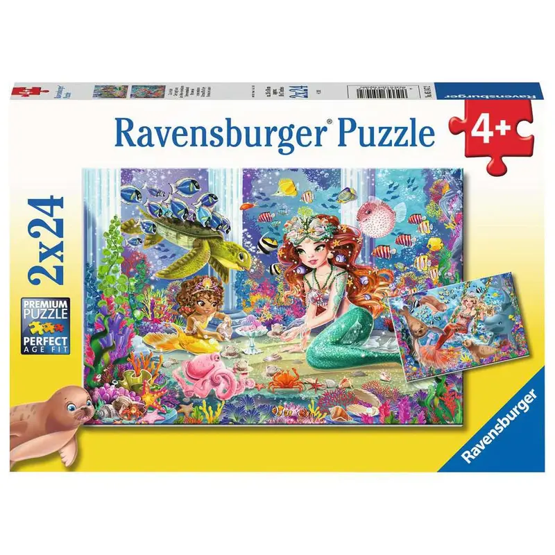Ravensburger puslespil, havfrue te-selskab 2x24