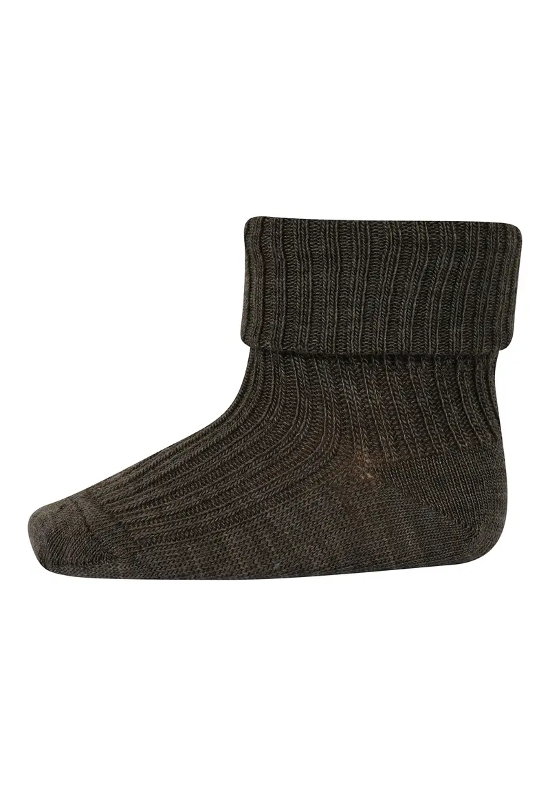 Ribsok, uld, brown melange