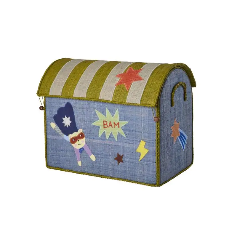RICE Raffia Opbevaringshus - Hero - Blue - Mellem