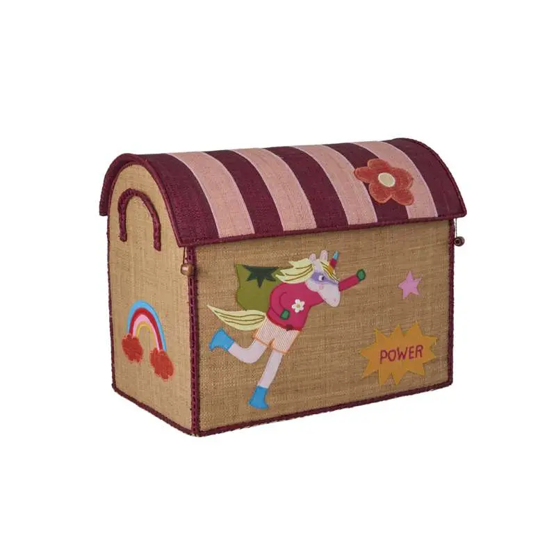 RICE Raffia Opbevaringshus - Hero - Pink - Mellem