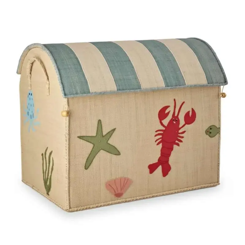 RICE Raffia Opbevaringshus - Ocean - Stor