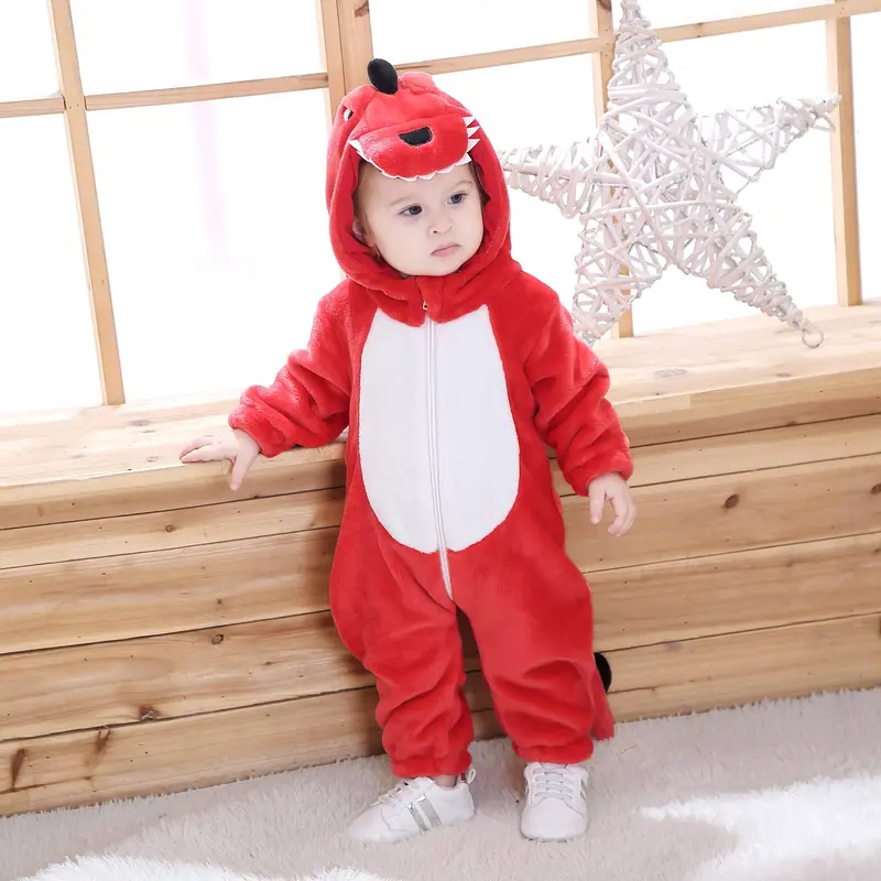 Rød T-Rex Børnekostume