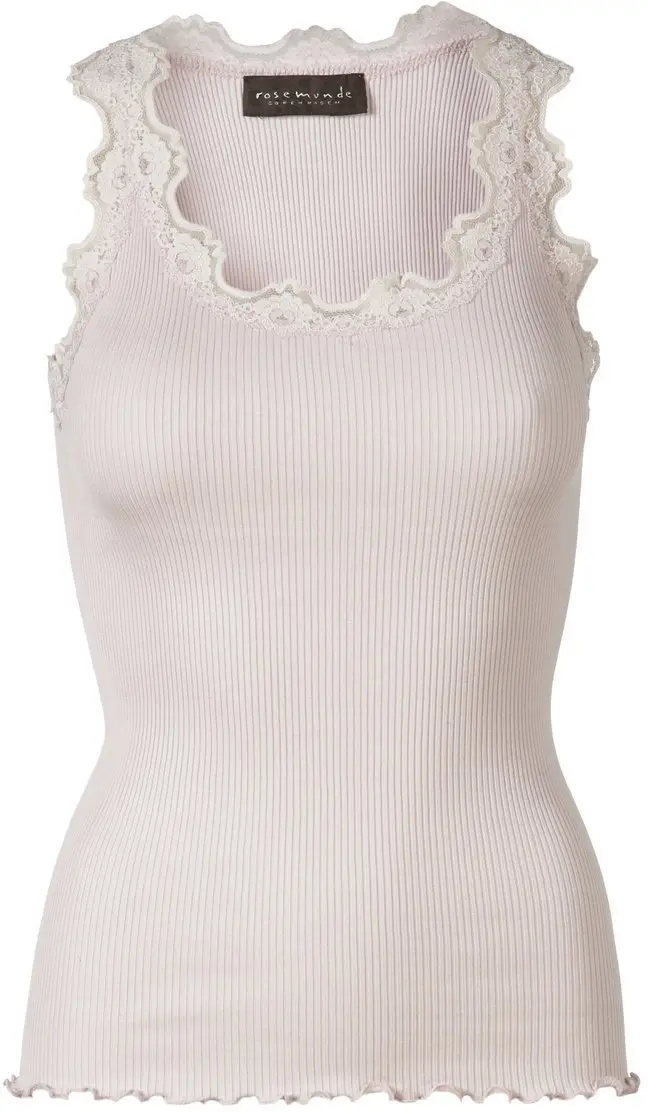 Rosemunde - Silk Top Regular w/ Vintage Lace - Soft Rose