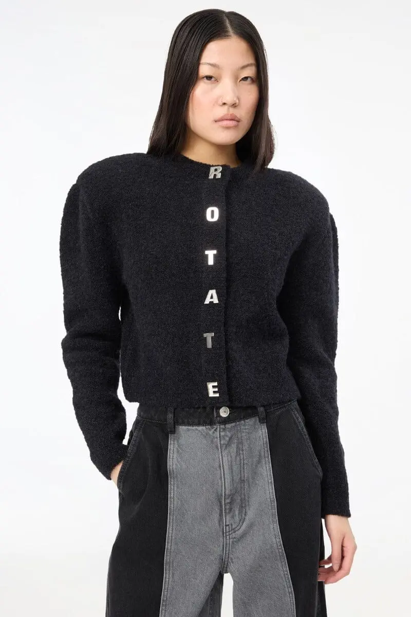 Rotate - Boucle Knit Cardigan 117205100 - 100 Black