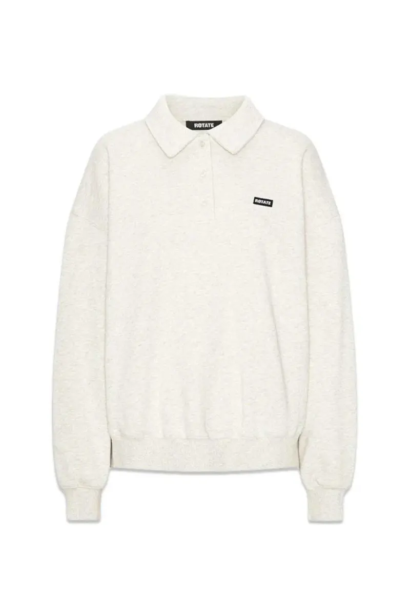 Rotate - Classic Sweat Polo 1163733070 - 3070 White Melange