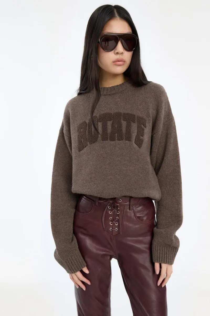 Rotate - Crewneck Sweater 116928614 - 614 Cocoa Brown