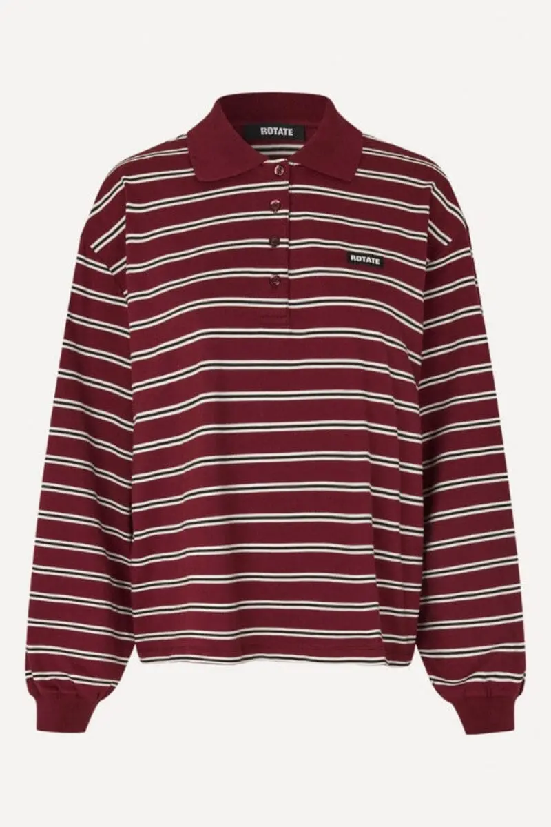 Rotate - Pique Longsleeve Polo 1160032934 - 2934 Zinfandel Comb.