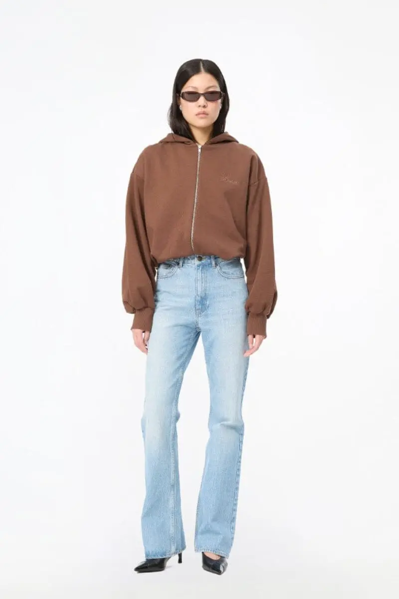 Rotate - Zip Sweat Hoodie 116896559 - 559 Chestnut