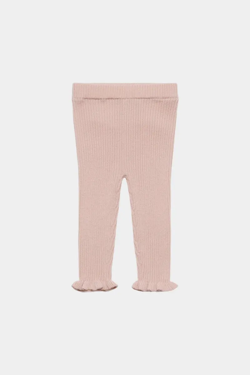 Ruffle Leggings, Pale Rose