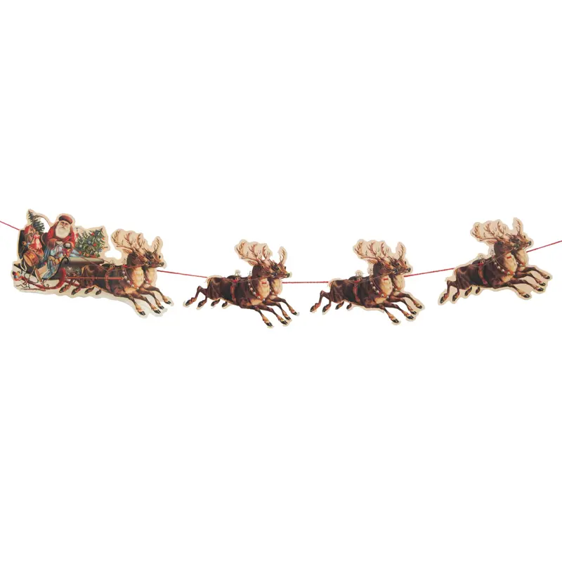 Santa Sleigh Paper Garland