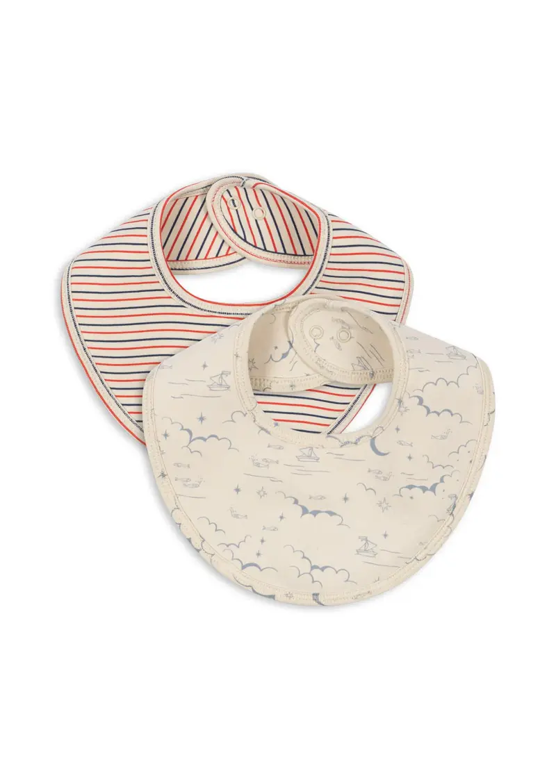 Savlesmække, stripe tricolore petit/cielo marino, 2-pak