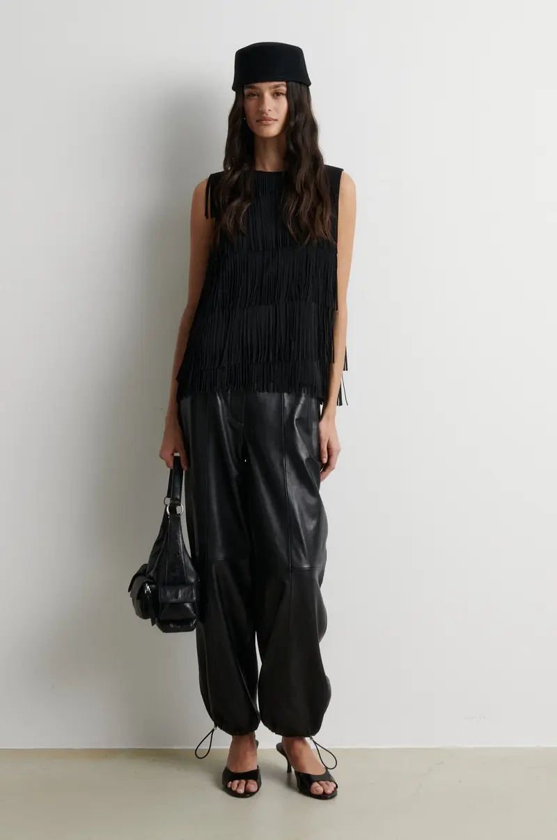Second Female - Aluka Leather Trousers 61308 - 8001 Black