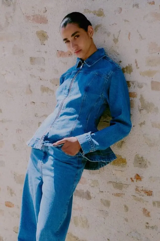Second Female - Belton Peplum Denim Jacket 60444 - 5997 Blue denim