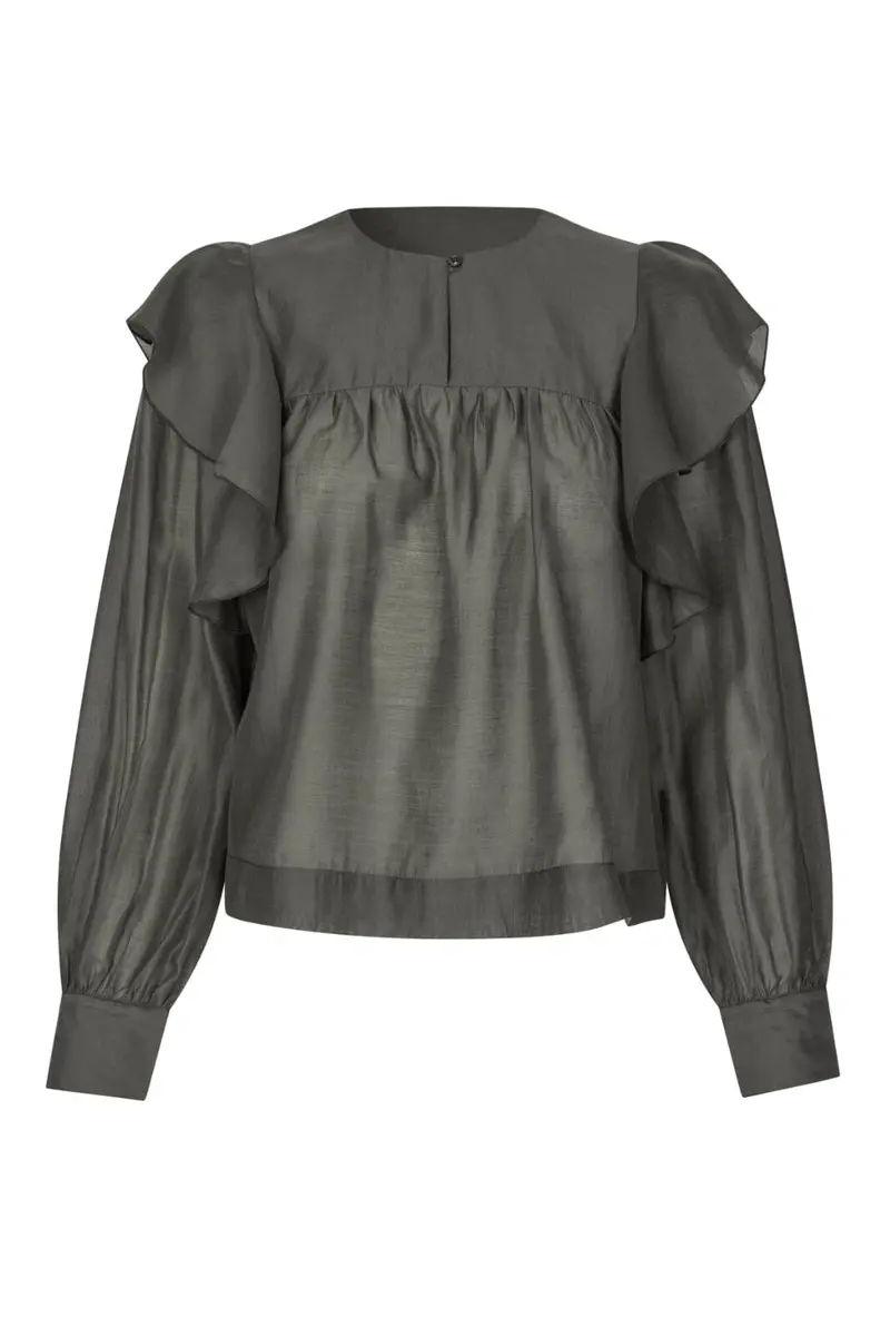 Second Female - Dream Ruffle Blouse 60192 - 4071 Wren