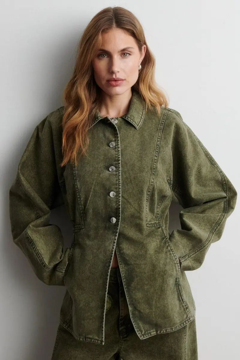 Second Female - Jaye Denim Jacket 60966 - 4117 Green Denim