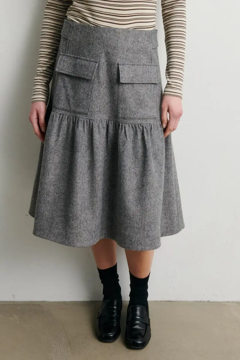 Second Female - Lydney Skirt 60968 - 7002 Grey Melange