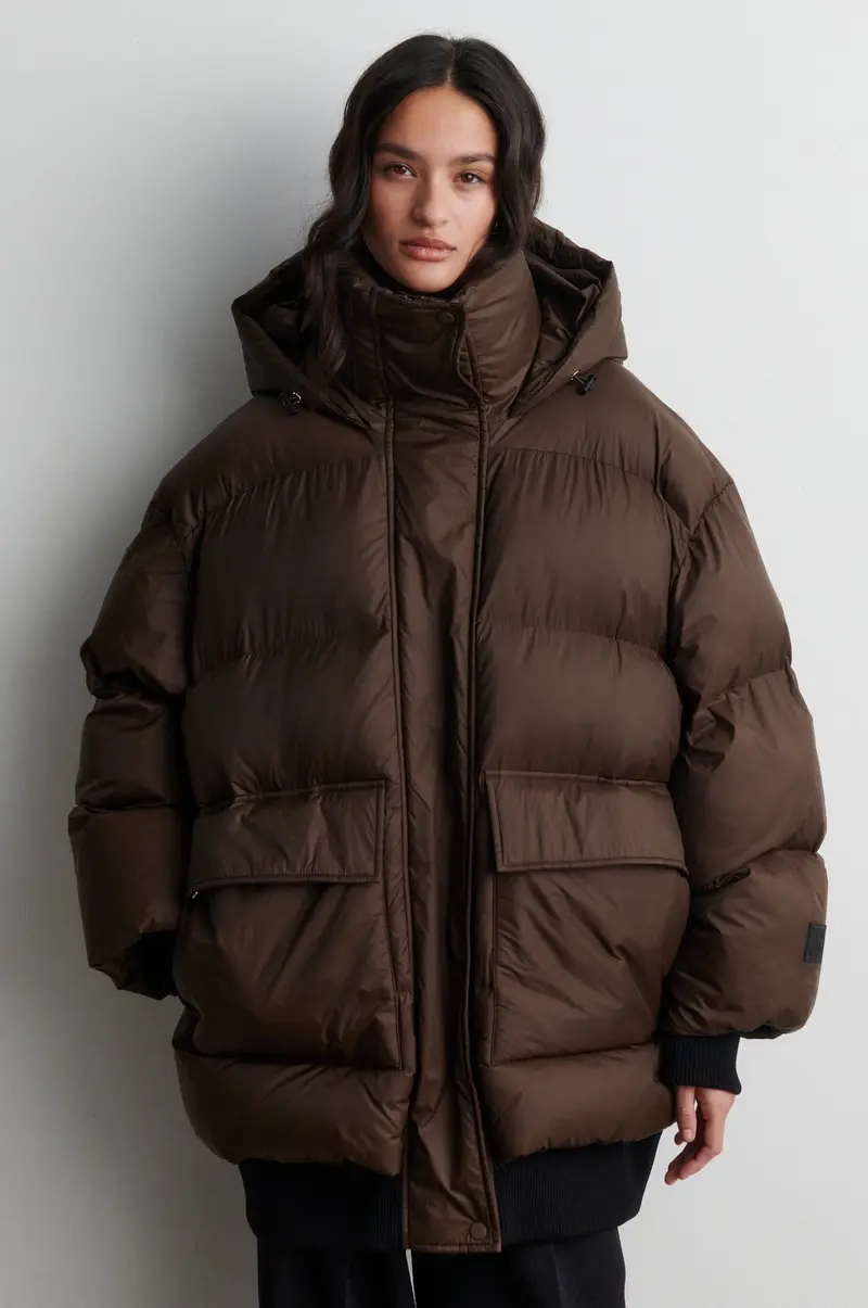 Second Female - Riya Rib Puffer Jacket 60936 - 6156 Demitasse