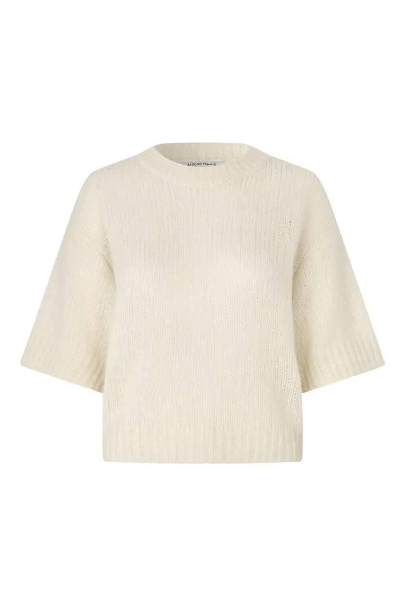 Second Female - Silia Knit SS O-Neck 60843 - 1015 Eggnog