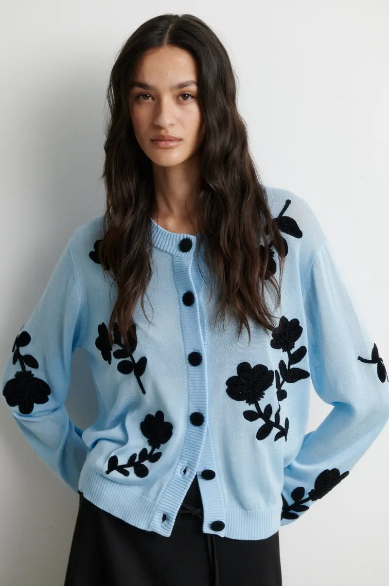 Second Female - Yota Knit Cardigan 61198 - 5129 Clear Sky