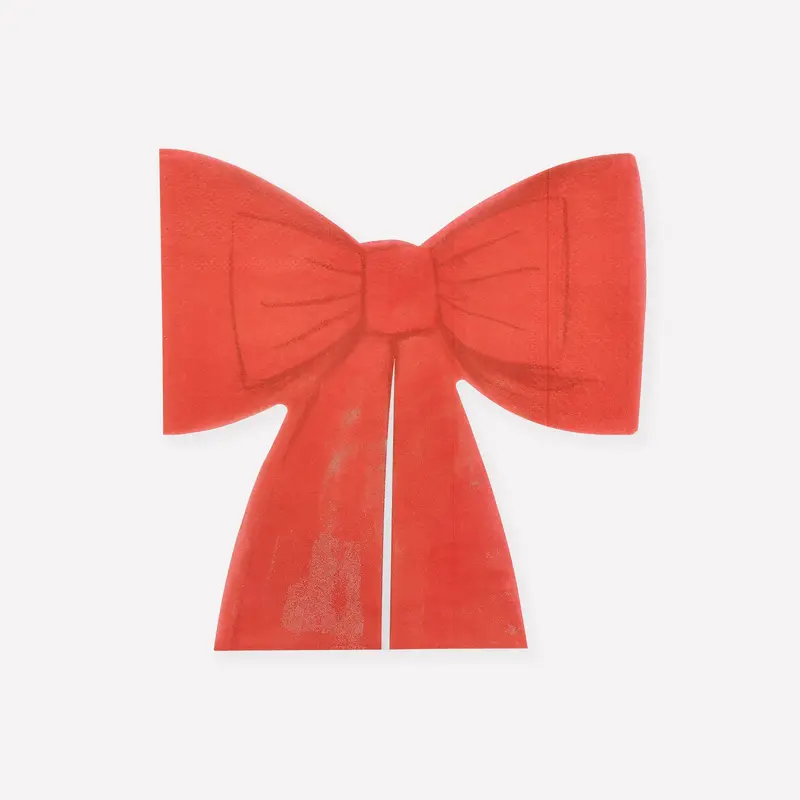 SERVIETTER BOW RED