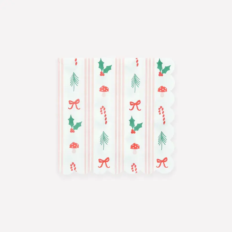 Servietter, Festive icons stripe
