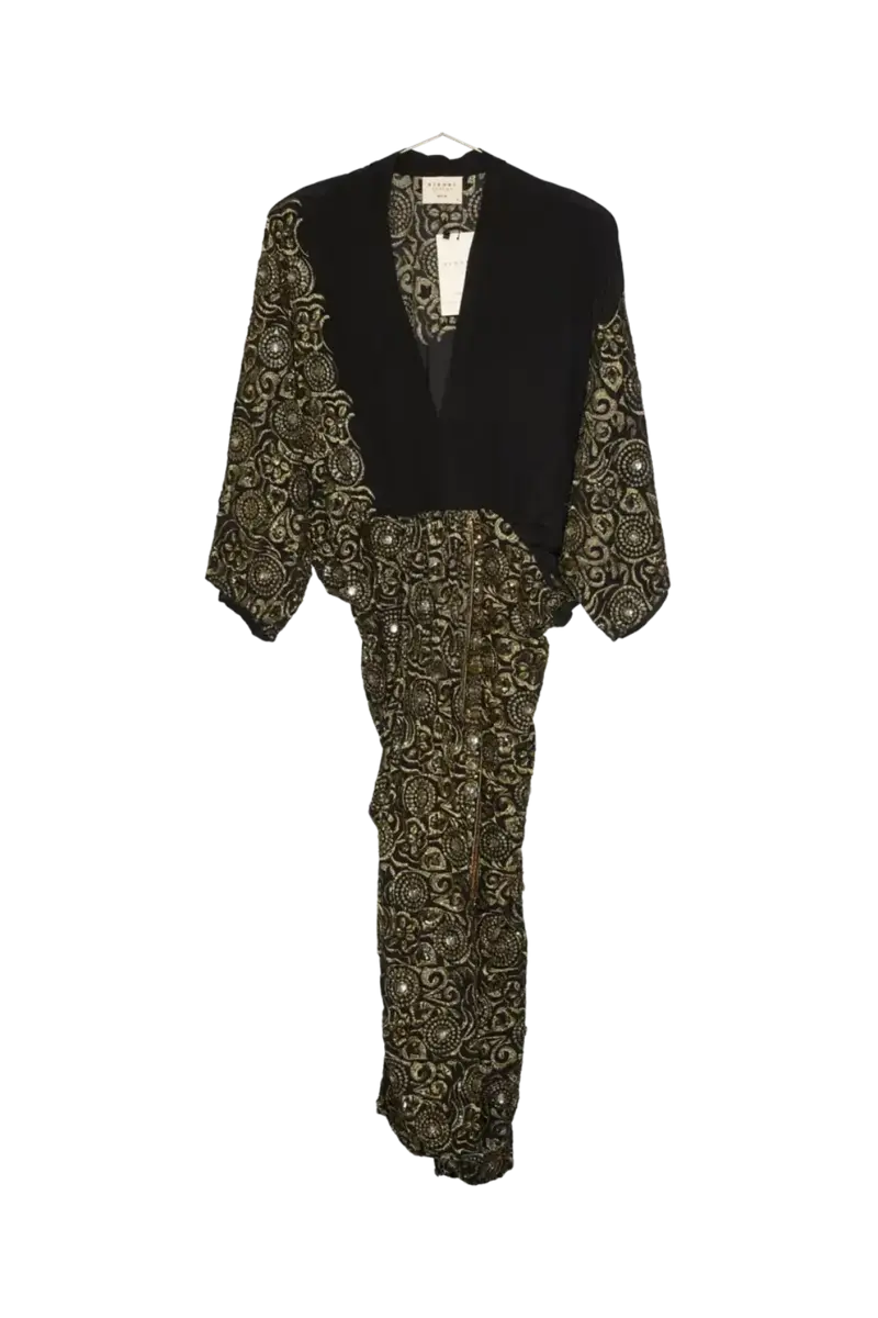 Sissel Edelbo - Juno SILK Dress Sparkling Black SE 1717-1 - Sparkling Black No. 134