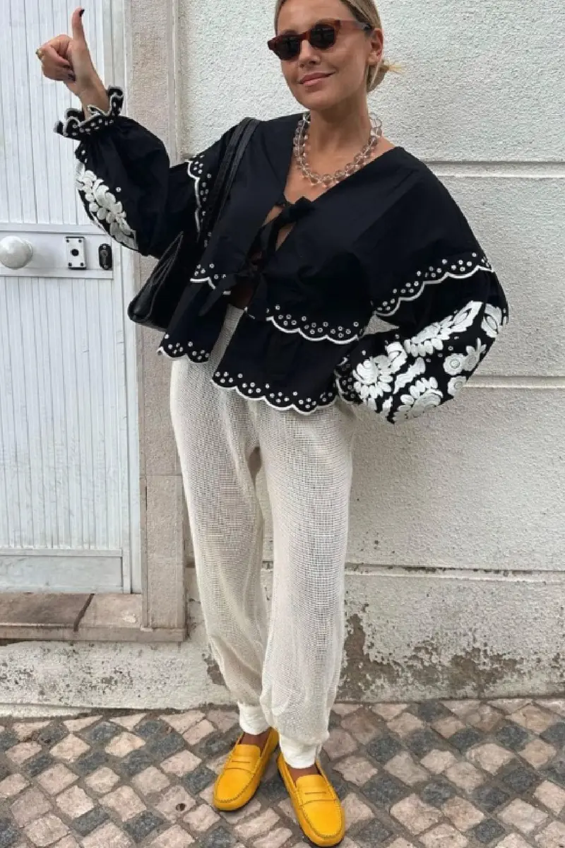 Sissel Edelbo - Martha Top SE 972.2 - Black W. White Swan