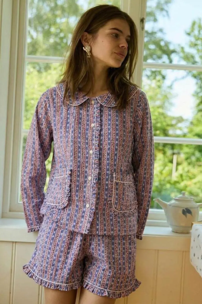 Sissel Edelbo - Nuvena Pyjamas Set SE 1827 - Blue Stripes