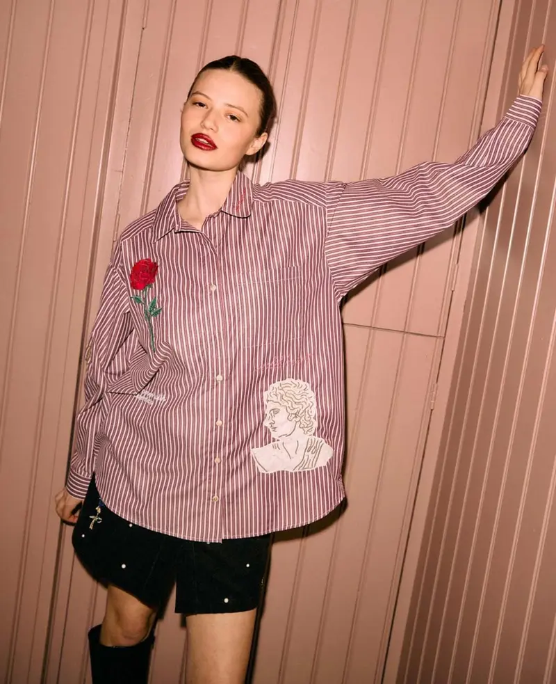 Sissel Edelbo - Pil Shirt SE 2035 - Purple Stripes