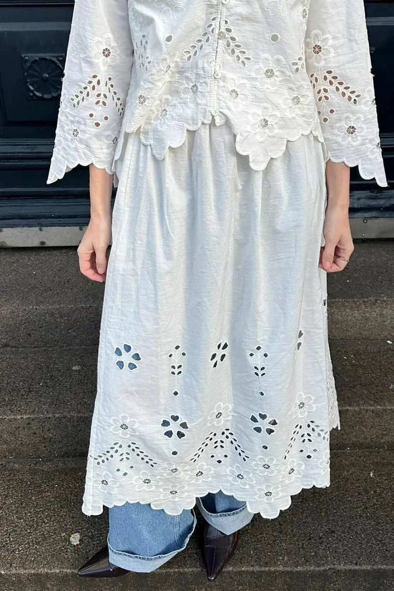 Sissel Edelbo - Trine Skirt SE 1635 - White Cutwork