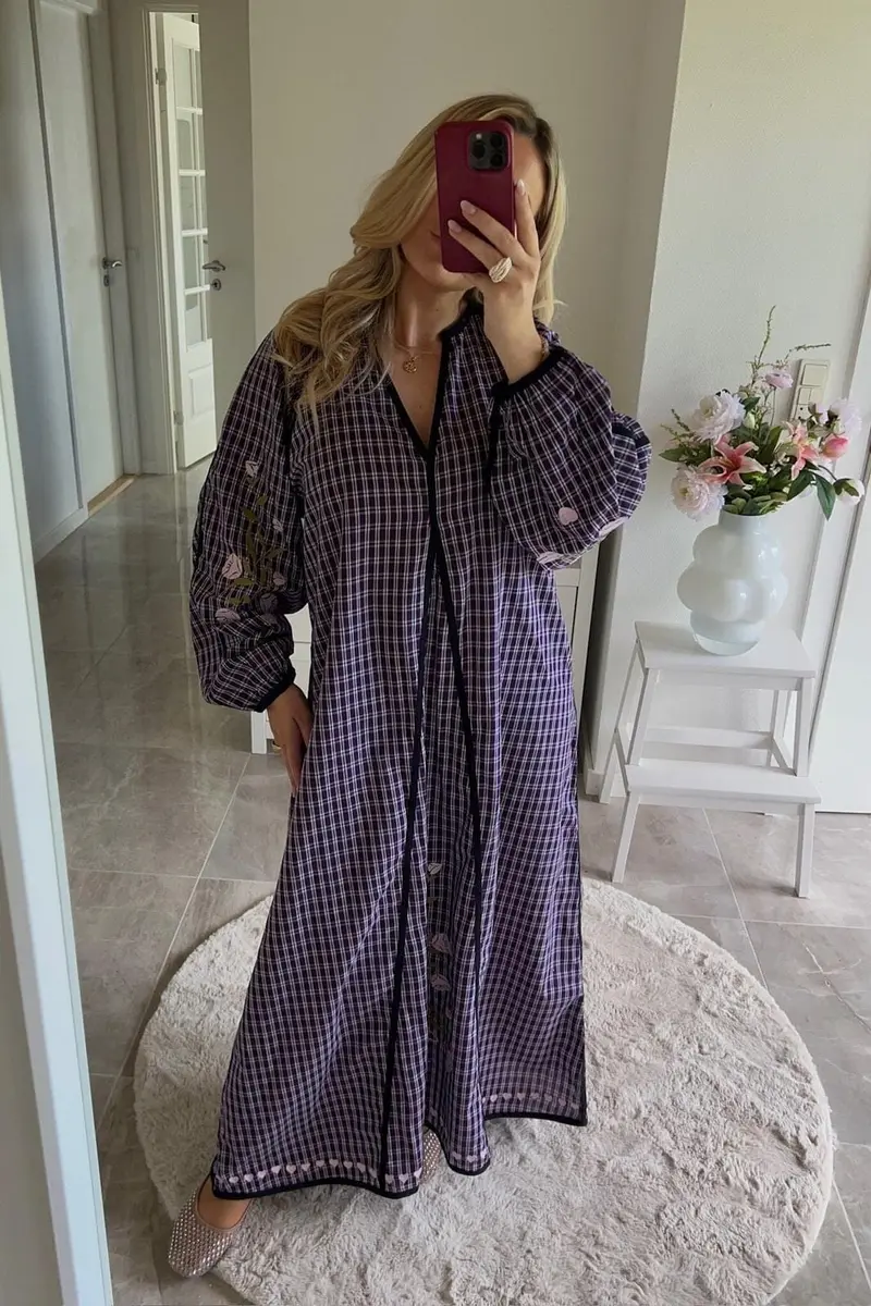 Sissel Edelbo x Molly&My - Fran Dress SE 2117 - Purple Checks