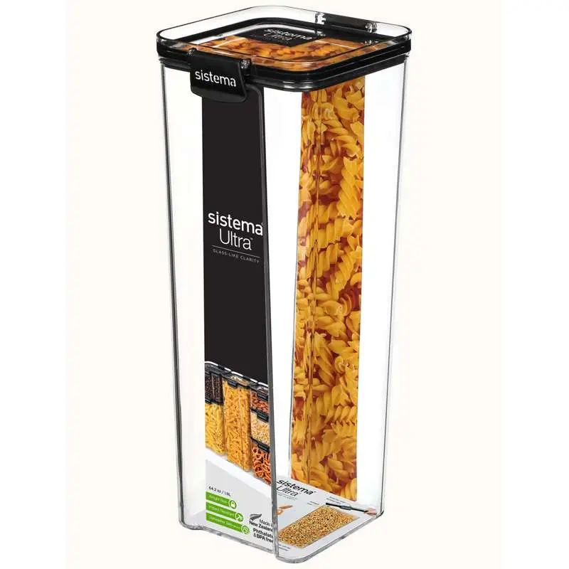 Sistema Madopbevaring - Tritan Ultra - Square - Large - 1.9L - Sort