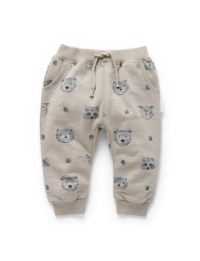Slouchy Track Pants - Forest Print