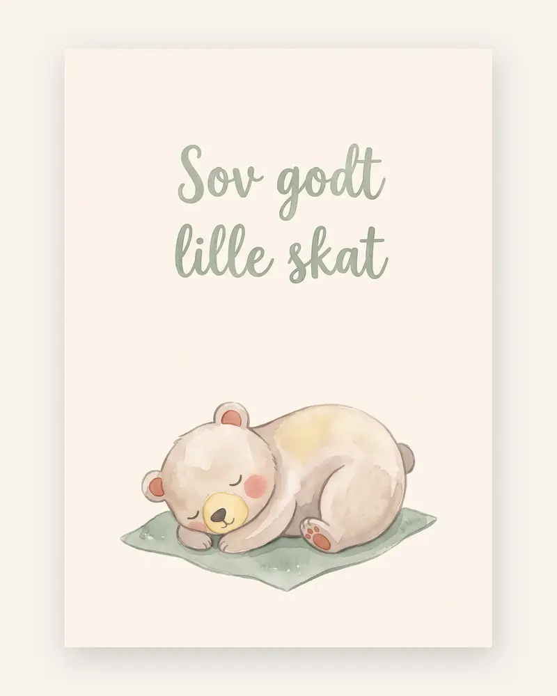 Sov godt lille skat plakat