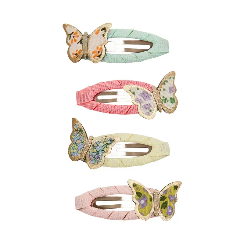 SPÆNDER 4 STK FLORAL BUTTERFLY