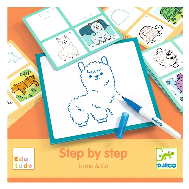 Step-by-step tegnesæt, Lama & co.