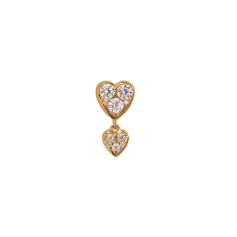 Stine A - J'Adore Two Petit Hearts Earring - Single - 1424-02-S