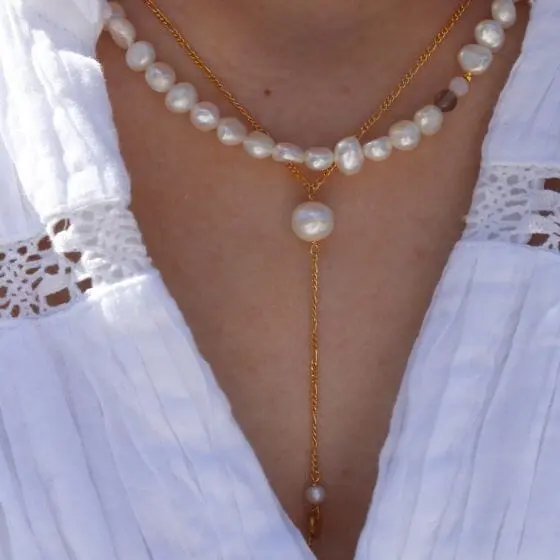 Stine A - Pearl Drop Necklace - 2064-02-OS