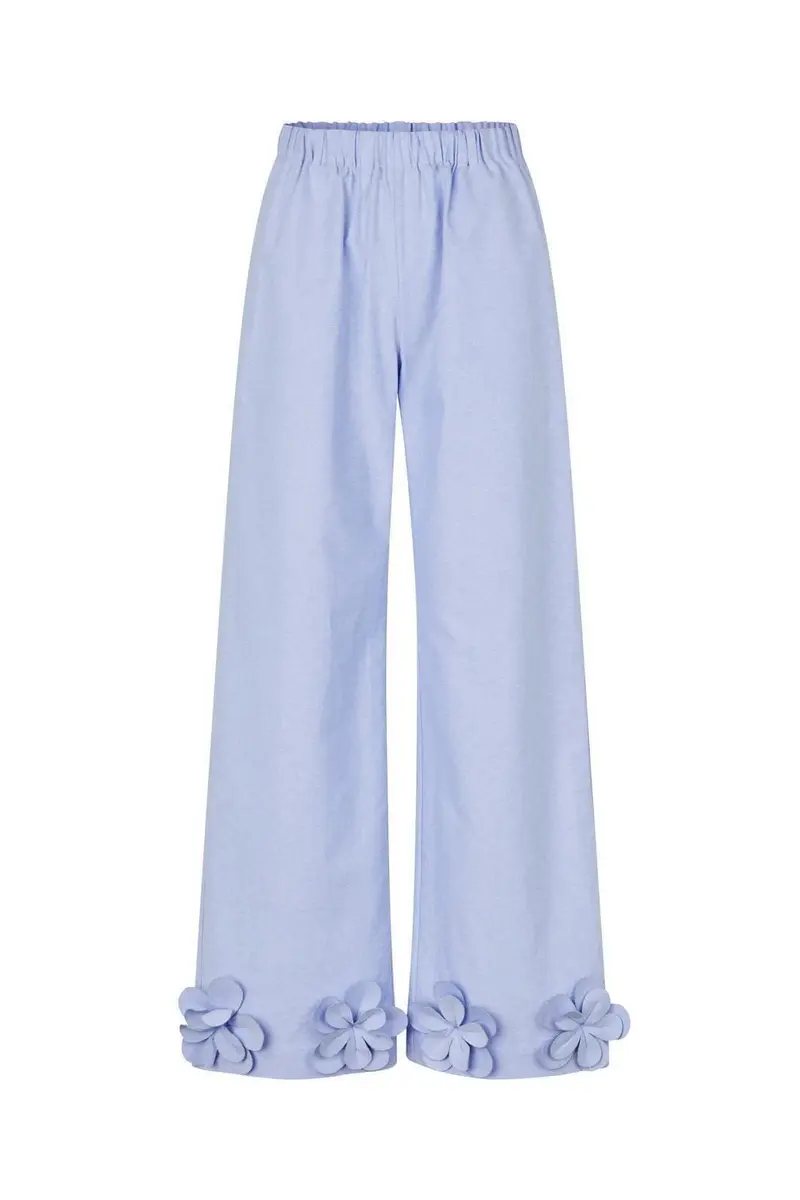 Stine Goya - 2464 Floral Shirting, Floral Elasticated Long Pantssg-ps26-p109-2464 - Brunnera Blue